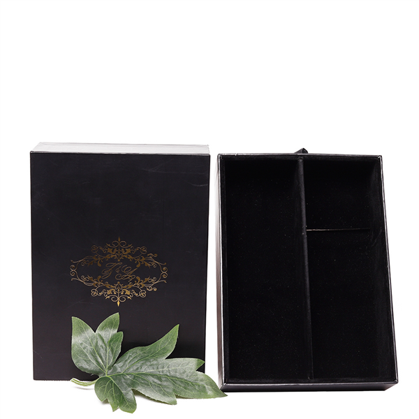 custom luxury black cardboard drawer gift box sliding packaging
