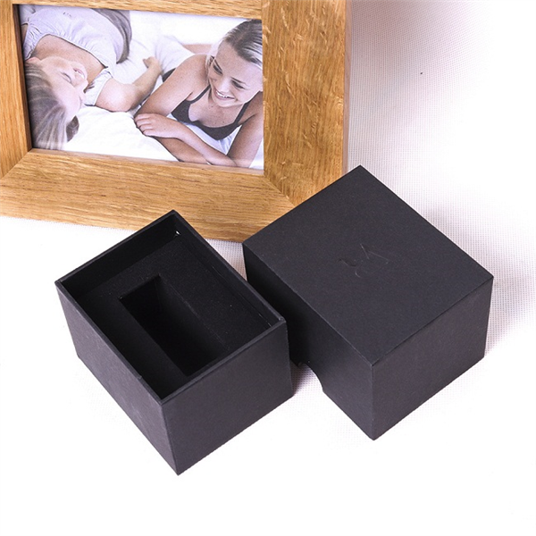 Custom logo black paper jewelry watch box with lid
