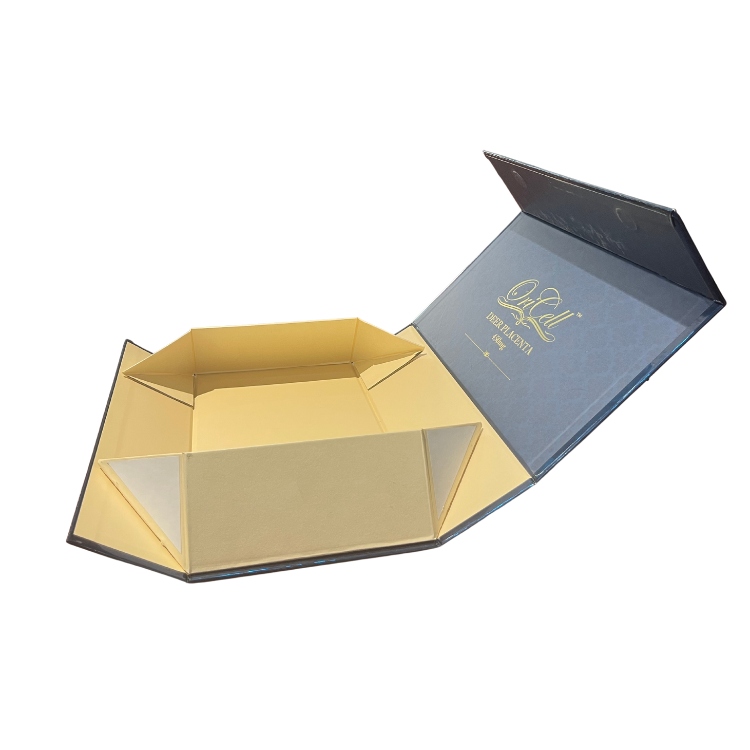 Custom Blue Magnetic Folding Closure Gift Box with Logo