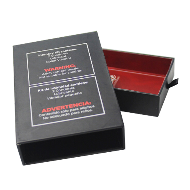 matt black packaging drawer box