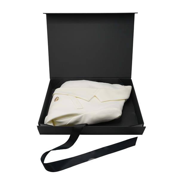 Luxury custom folding box with ribbon for clothing/Apparel packaging factory