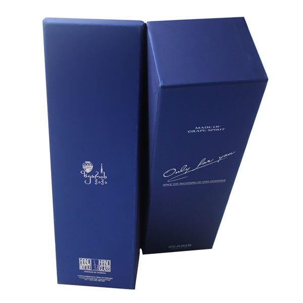 Customized Blue Paper Box for Wine Gift Packaging 03