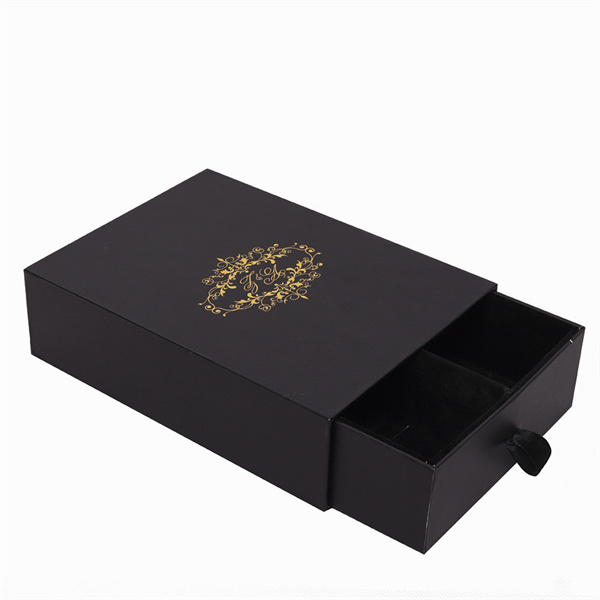Custom Luxury Black Cardboard Drawer Gift Box Sliding Packaging Box-HS Packaging
