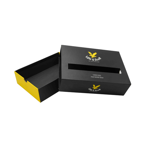 Custom printed boxer packaging box with window | underwear drawer packaging