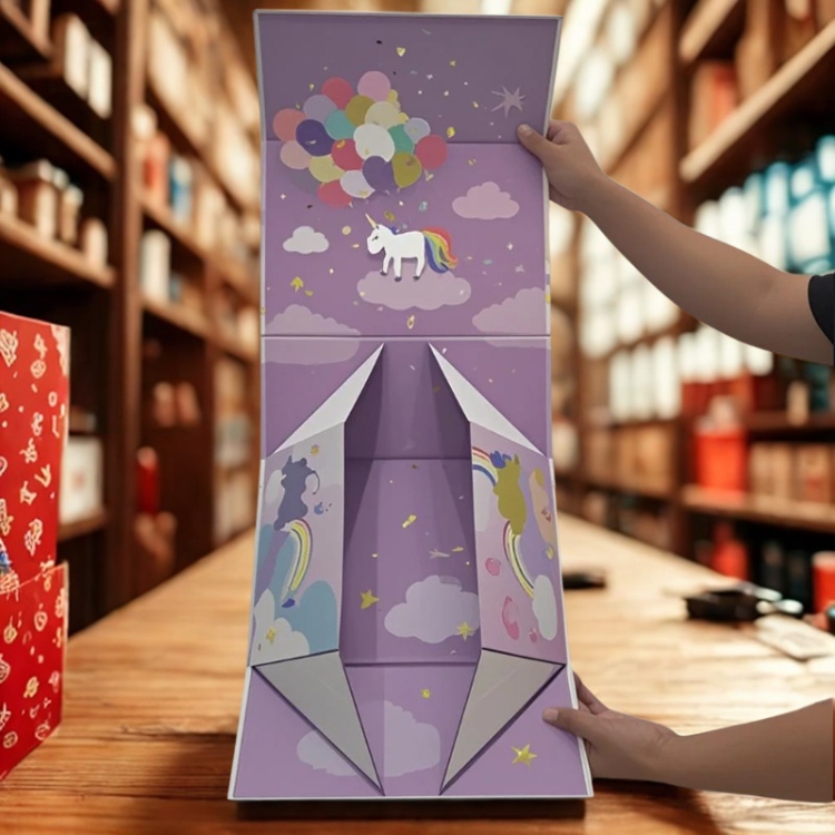 Custom Color Size Cartoon Collapsible Magnetic Cosmetics Closure Gift Box Packaging