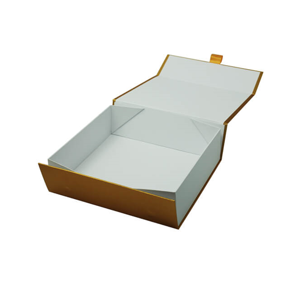 gold color paper gift box for wedding dress packaging factory