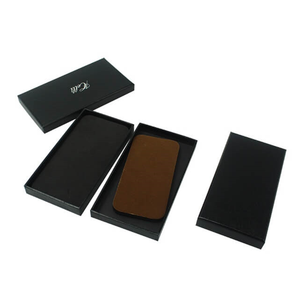 Customized logo black phone case packaging box with lid