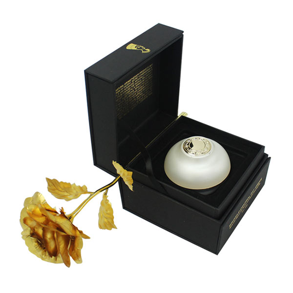 Gold Embossed Logo Black Card Paper Perfume Gift Box