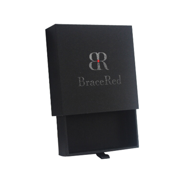 Black card jewelry gift box with spot UV logo
