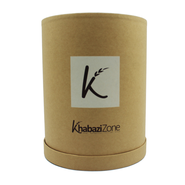 Luxury Printing Custom Design Brown Kraft Flower Round Paper Box