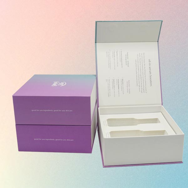 Custom cosmetics foldable packaging boxes with eve insert