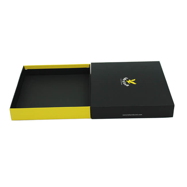 black paper box with lid