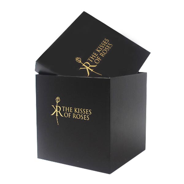 Personalised Logo Black Square Flower Box Packaging 02