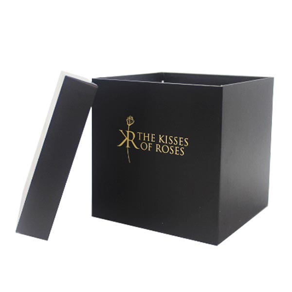 Personalised Logo Black Square Flower Box Packaging 03