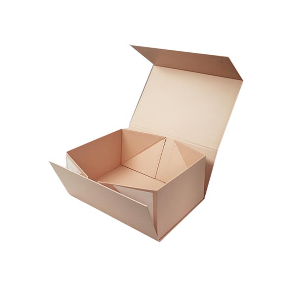 Rose Gold Logo Foldable Paper Box for Gift Packaging