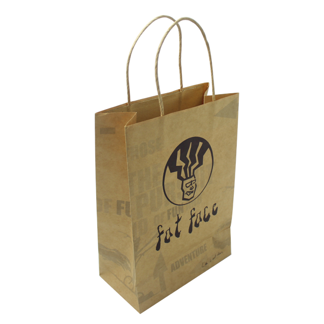 Brown Kraft Paper Gift Bag for Custom Logo Printing