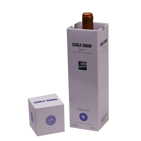 Elegant paper cardbord box for single wine bottle packaging