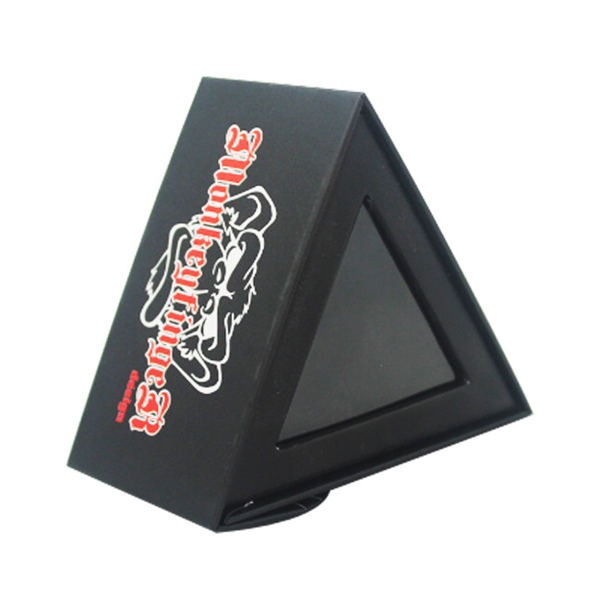 Triangle style black paper magnetic box with PVC window