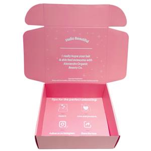 CUSTOM LOGO CORRUGATED MAILING BOX PINK GIFT MAILING PACKAGING BOX 2