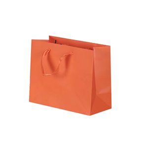 Orange Paper Bag With Blue Ribbon Handles With Box and Gift 