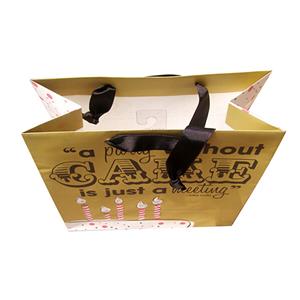 paper bag with ribbon handle