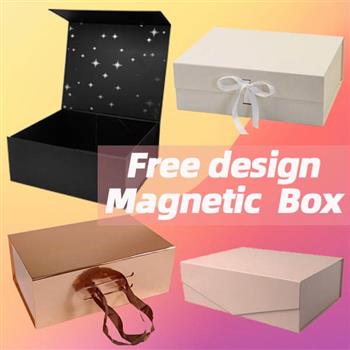 Magnetic foldable gift box custom logo packaging box for products