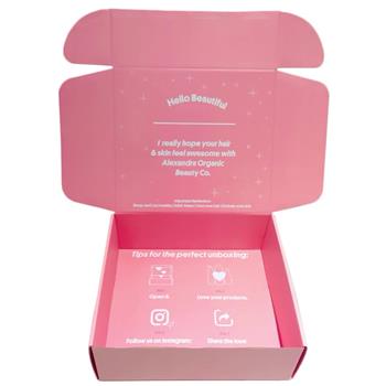 Custom logo Corrugated mailing box Pink gift mailing packaging box 