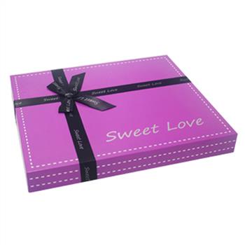 luxury square chocolate box with ribbon