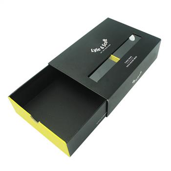 Custom Matte Black Cardboard Cosmetic Package Drawer Gift Box With Thumb Opening