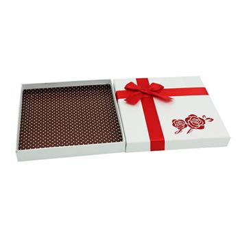 chocolate gift box with ribbon decoration