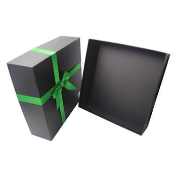 large black paper box with lid