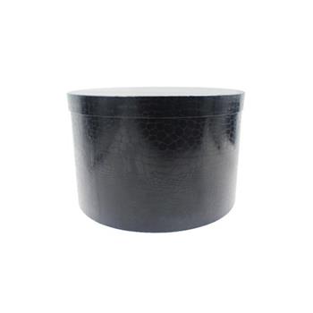 Large Special Black Leatherette Paper Round Box
