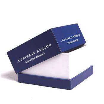  Elegant blue paper jewelry box for bracelet packaging