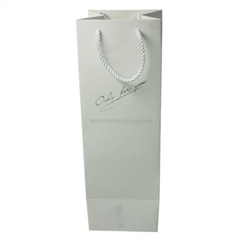 Silver hot stamping logo paper bags for wine packaging