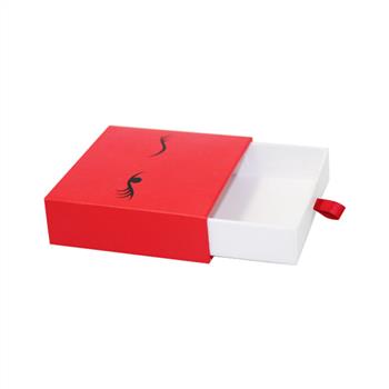 Small red paper sliding box for gift packaging
