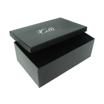 Personalized black paper box with lid for shoes packaging