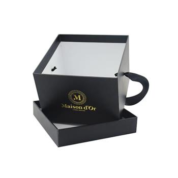 Small Square Flower Box with Black Ribbon Handle