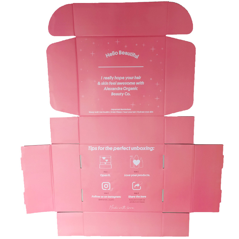 custom pink shipping packaging box