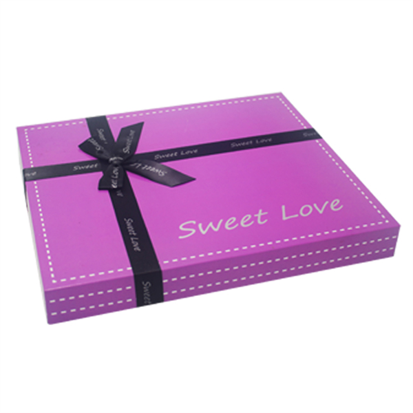 luxury square chocolate box with ribbon