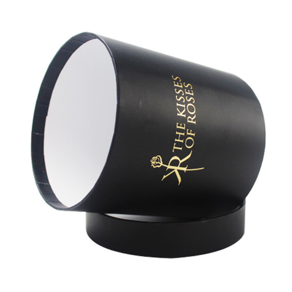 luxury custom printing black cardboard round box flower boxes