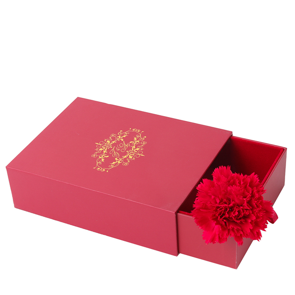 Custom Cardboard Sliding Black Drawer Box Packaging For Gift With Insert Ribbon Puller
