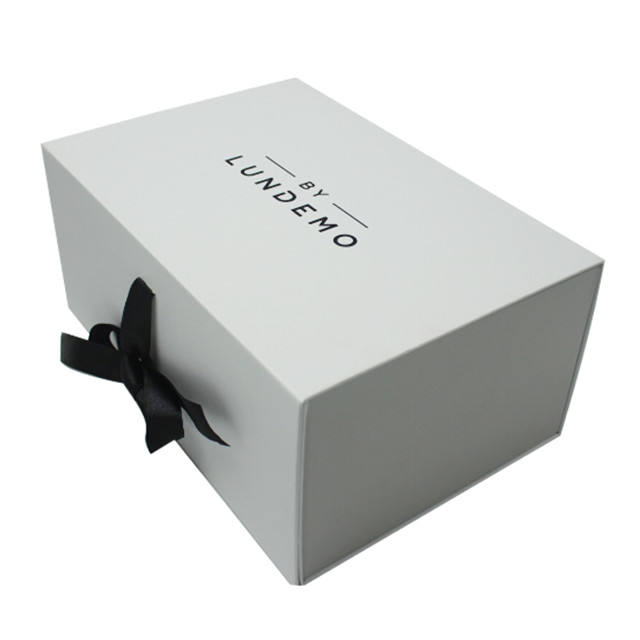 Wholesale white black custom logo collapsible or foldable gift box for sale