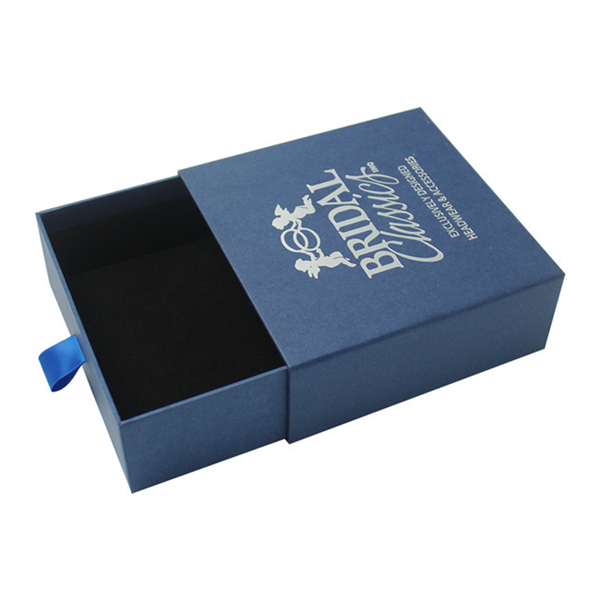 Custom Luxury Blue Cardboard Drawer Gift Box Sliding Packaging Box