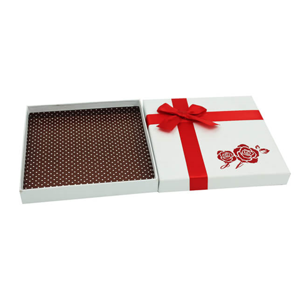 chocolate gift box with ribbon decoration