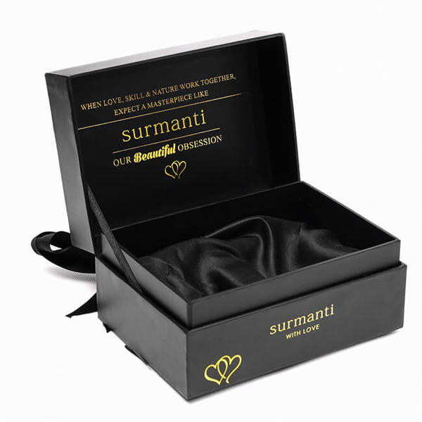 black cosmetic gift box for beauty packaging