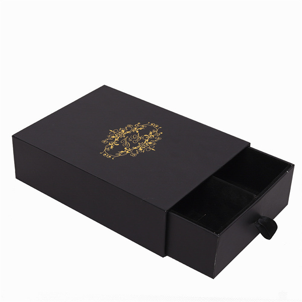 Custom Luxury Black Cardboard Drawer Gift Box Sliding Packaging Box