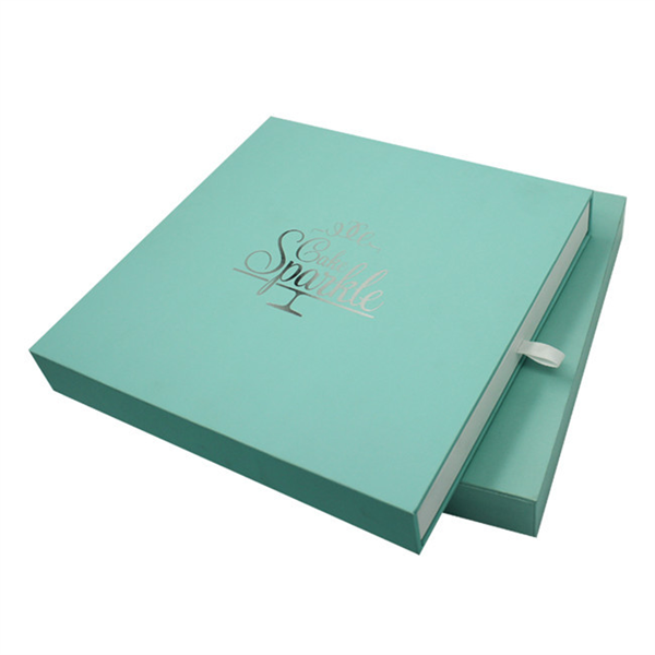 Luxury Manufacturer Custom Logo Silver Foil Paper Drawer Paper Gift Packing Box 