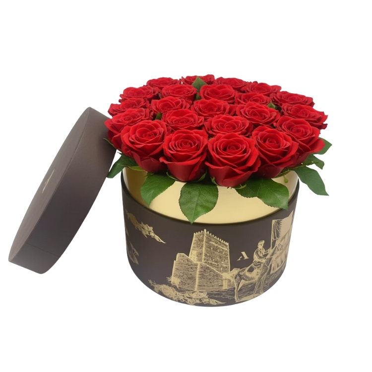 Custom Round Flower Gift Box | Luxury Bloom Box Packaging