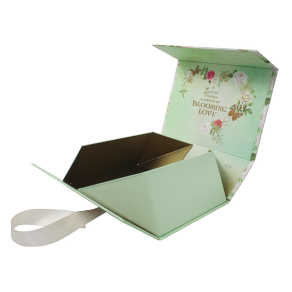 Handmade rigid paper folding gift box for cosmetic packaging