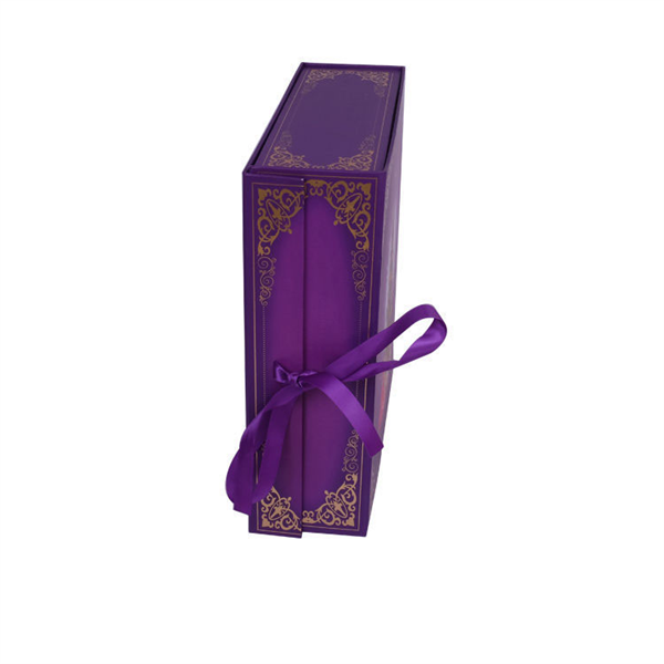 folding packaging box with ribbon for cosmetic